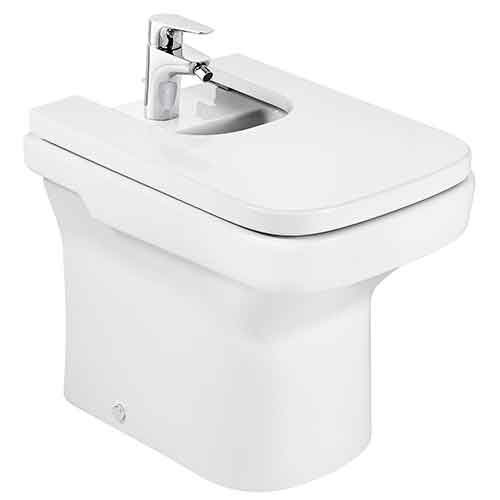 [UROC138] Bidé Dama compacto adosado a pared con tapa amortiguada, blanco