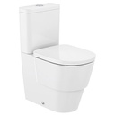 Inodoro completo Tura Rimless adosado a pared, salida dual (taza, cisterna alimentación inf. y tapa amortiguada)