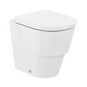 Inodoro completo Tura Rimless adosado a pared, salida dual (taza y tapa amortiguada)