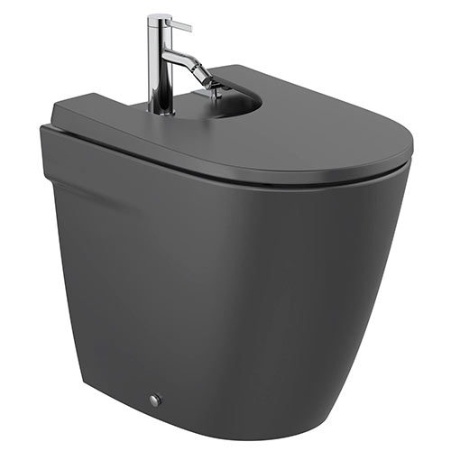 [UROC174] Bidé Ona con tapa amortiguada, negro mate