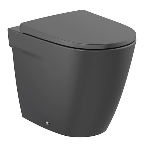 Inodoro Ona Rimless con salida dual (taza y tapa), negro mate