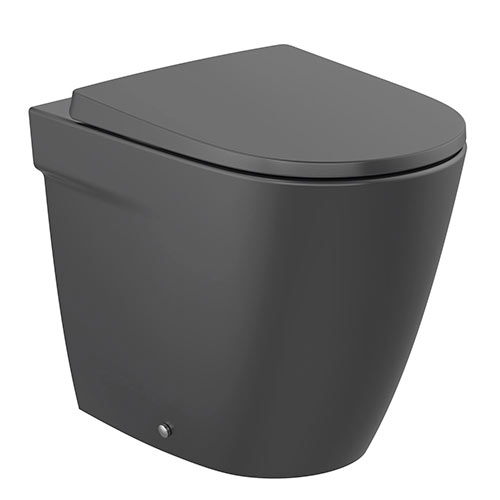 [UROC178] Inodoro Ona Rimless con salida dual (taza y tapa amortiguada), negro mate