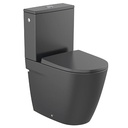 Inodoro completo Ona compacto Rimless c/salida dual (taza, cisterna alim. inferior y tapa amortiguada), negro mate