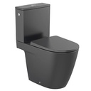 Inodoro completo Ona Rimless c/salida dual (taza, cisterna alim. lateral y tapa), negro mate