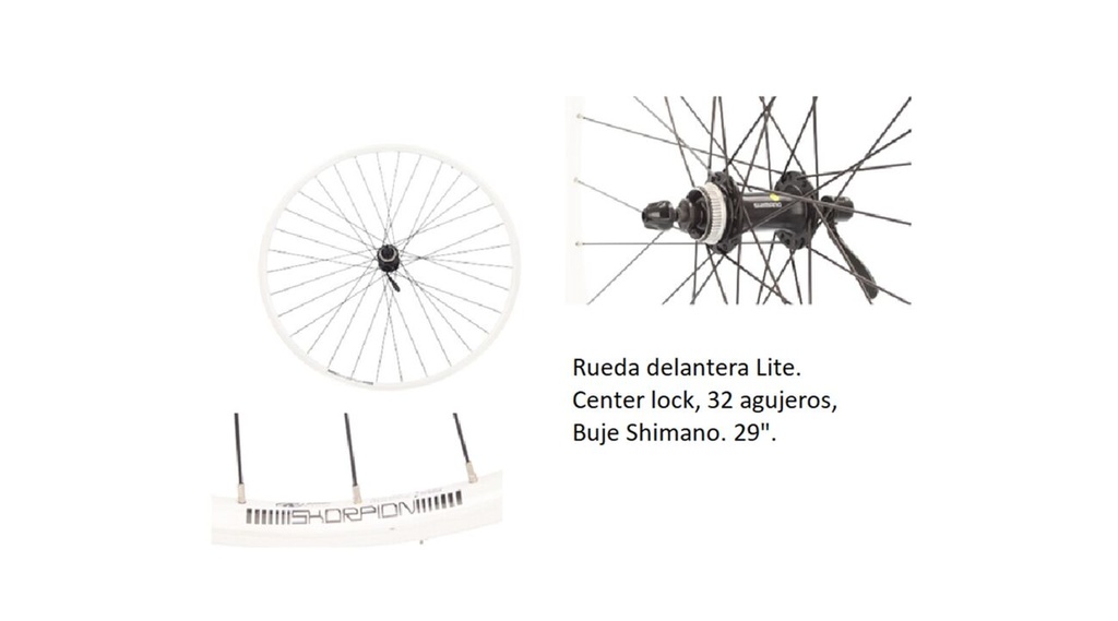RUEDA DELANTERA 29 LITE BLANCA (Seleccione talla 29")